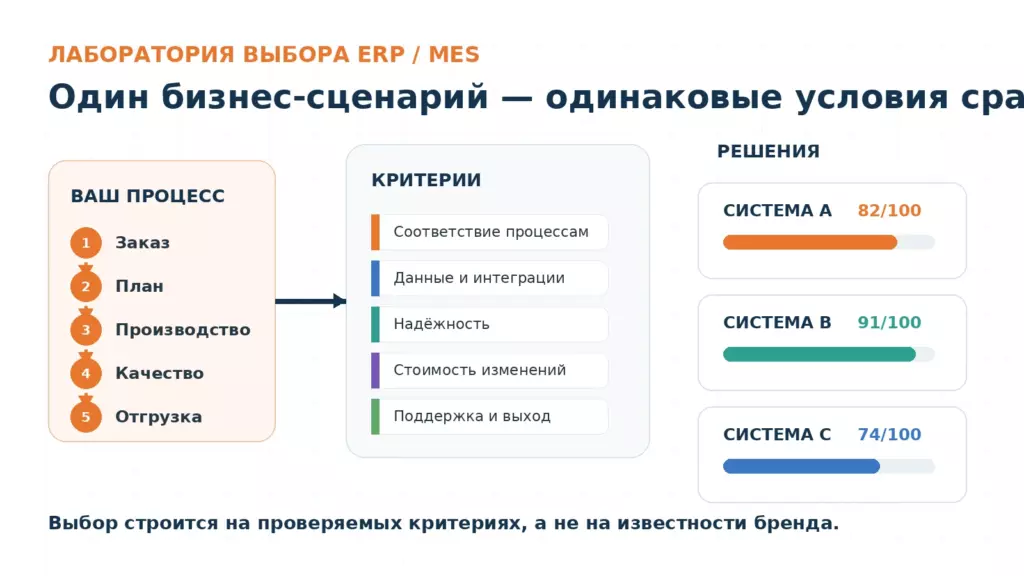 Как выбрать ERP систему для производства: лаборатория сравнения решений